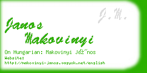 janos makovinyi business card